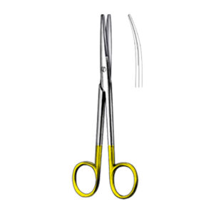MAYO-LEXER Scissors, curved, 16 cm/ 6 1/4″, bl/bl, TC