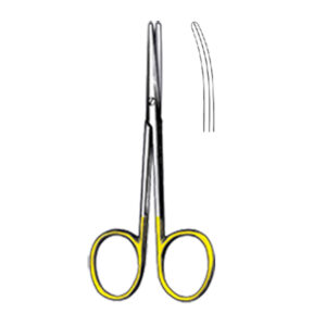METZENBAUM Scissors, curved, 10 cm/ 4″, bl/bl, TC