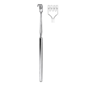 Skin Hook Retractor 16 cm/ 6 1/4″, sharp, 4Hooks