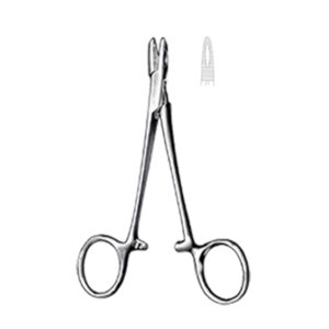 COLLIER Needle Holder,  12, 5cm,  5″,  longituted serrated