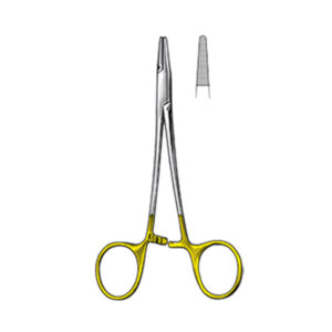 Crile-Wood Needle Holder,   TC,  mini Profile 0.4mm,   13cm, 5″, for right hand