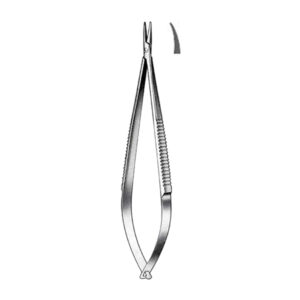 CASTROVIEJO Needle Holder,  serrated, 13,5 cm/ 5 1/2″, curved, without lock