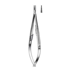 CASTROVIEJO Needle Holder,  serrated, 13 cm/ 5 1/4″, straight, with lock