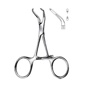 Reposition Forceps with stepped tips, 9.5 cm, 3 3/4″